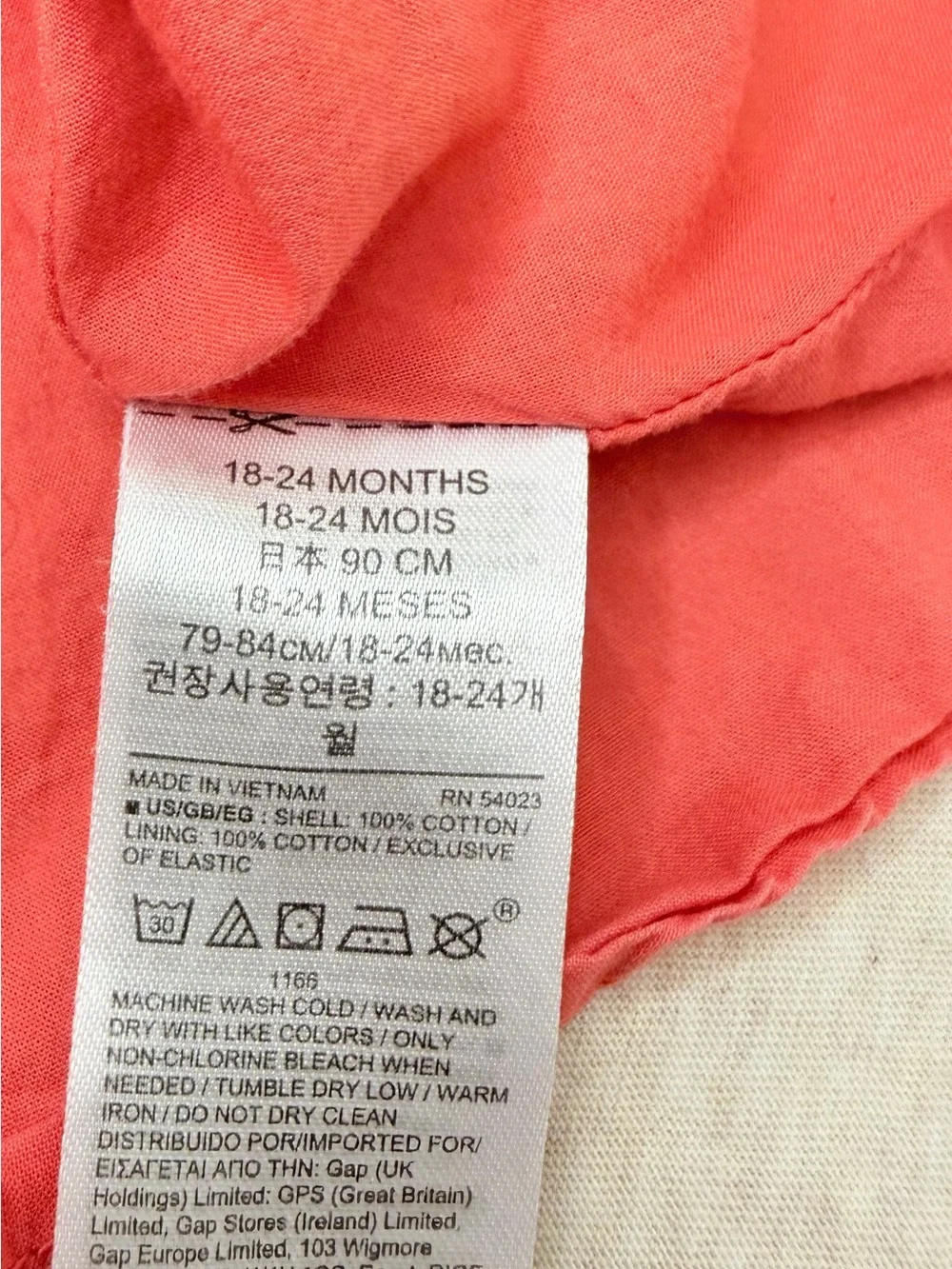 Baby Gap Toddler Girls Floral Sleeveless Dress 18–24 Months Coral